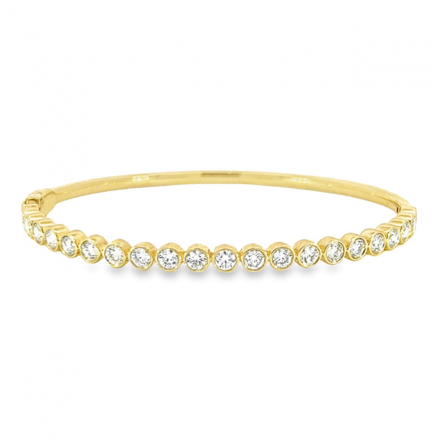 ELEGANT ECO-FRIENDLY BANGLE WITH SUSTAINABLE DIAMONDS AND YELLOW GOLD - 10.01 NET WEIGHT AND 21.00 DIAMOND PCS 