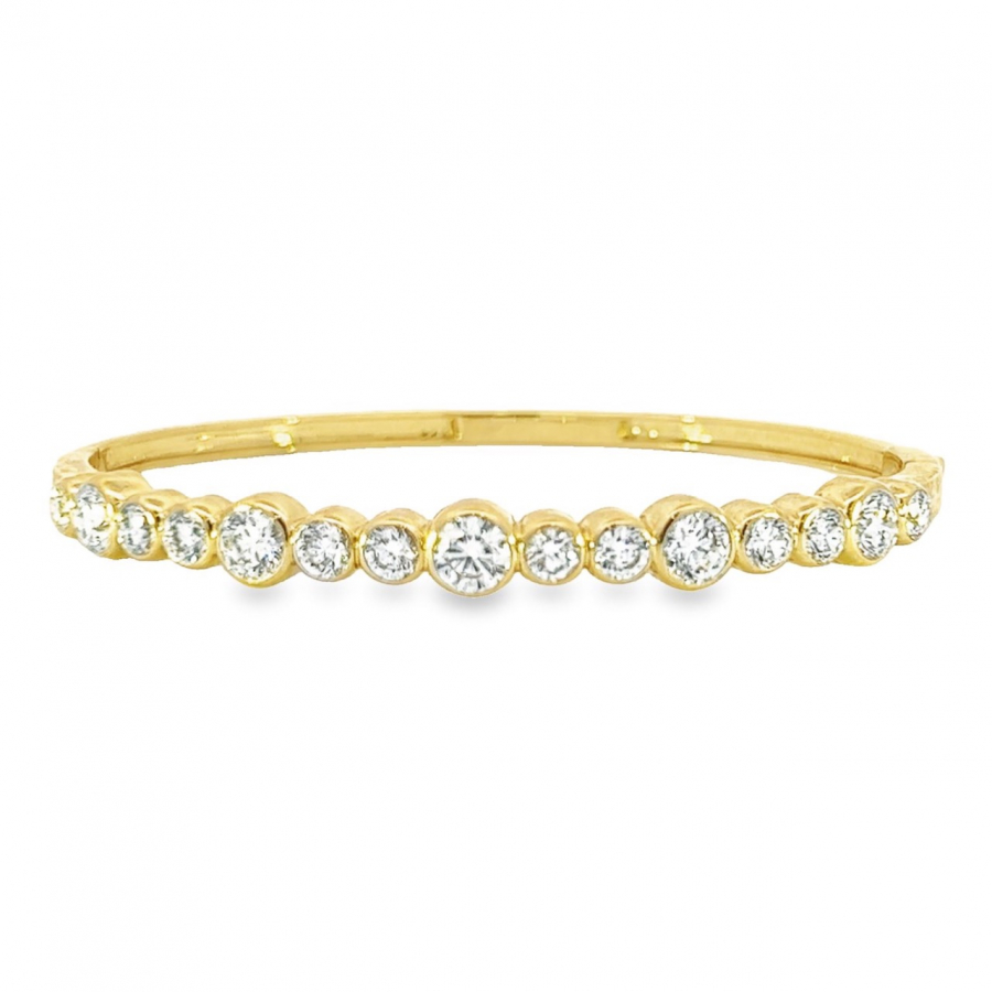 ECO-FRIENDLY BANGLE WITH YELLOW GOLD AND SUSTAINABLE DIAMONDS - 12.05 NET WEIGHT AND 15.00 DIAMOND PCS 