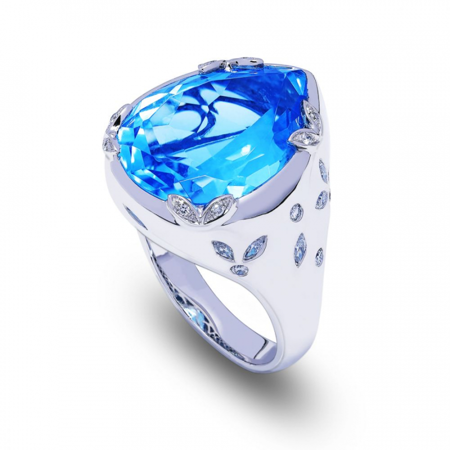 BLUETOPAZ DIAMOND RING