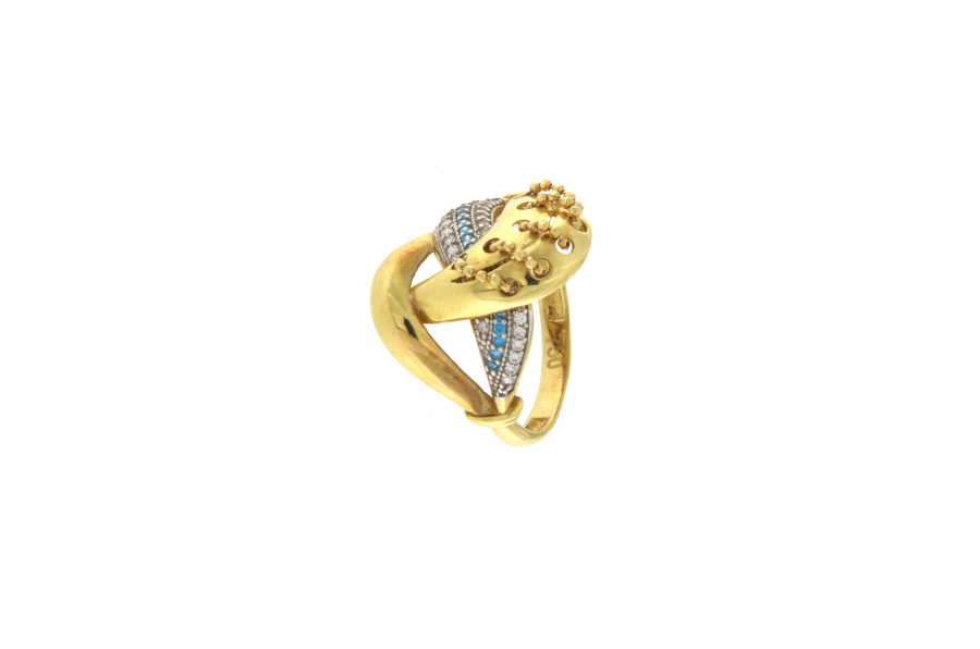 ITALIAN RING WITH BLUE STONE