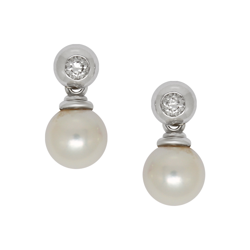 PEARL EARRING WITH DIAMOND