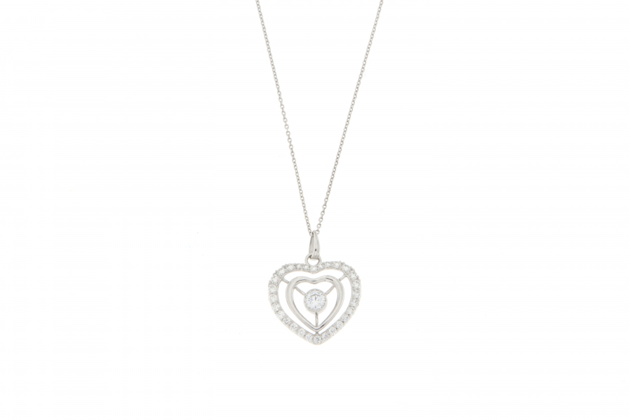 ITALIAN NECKLACE HEART LAB GROWN DIAMOND