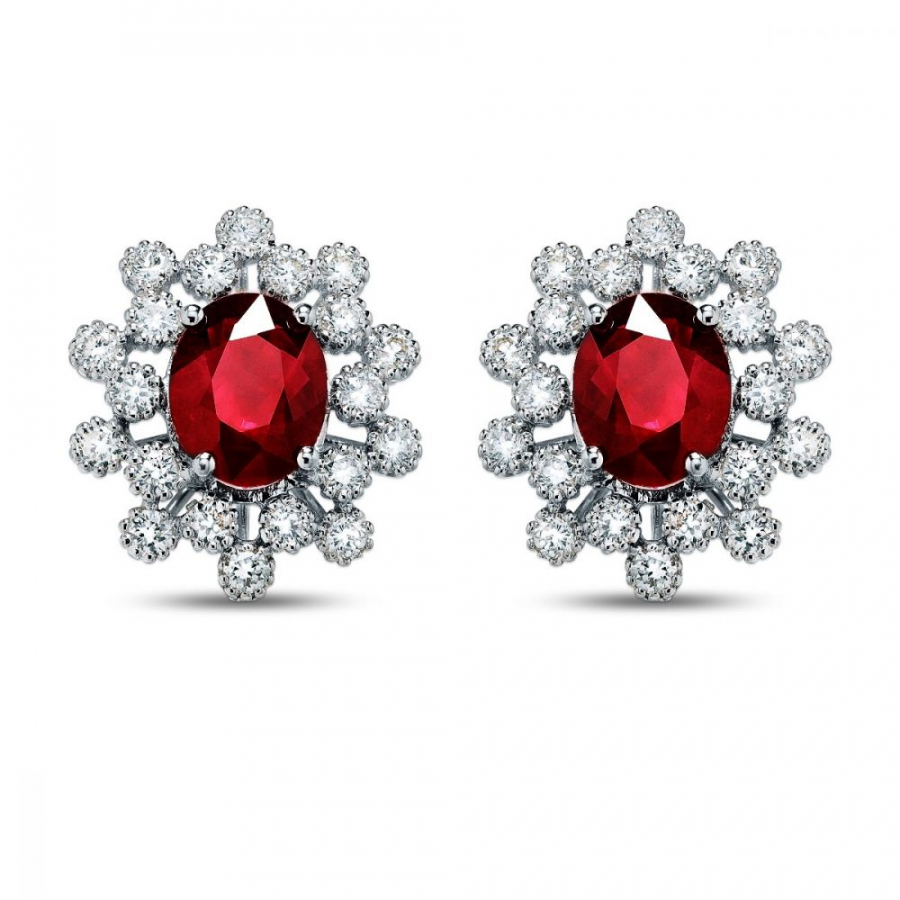 DIAMOND RUBY EARRING