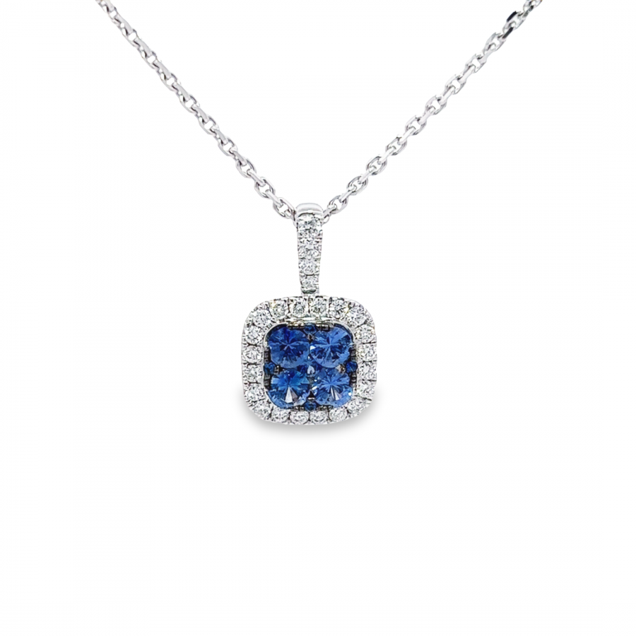 0.55 CARAT DIAMOND NECKLACE WITH CLARITY VS/SI, COLOR G-H | 1.21 CARAT GEMSTONE | WHITE GOLD