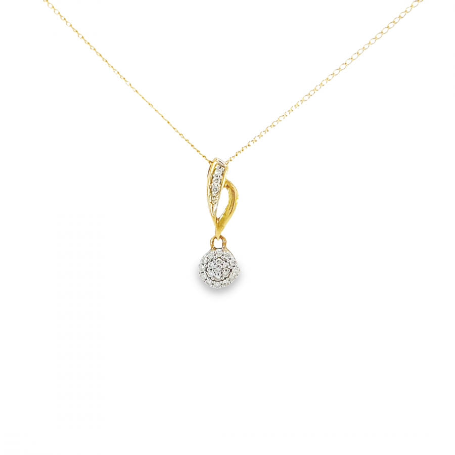 0.06 CARAT DIAMOND NECKLACE WITH CLARITY VS/SI, COLOR G-H | YELLOW GOLD