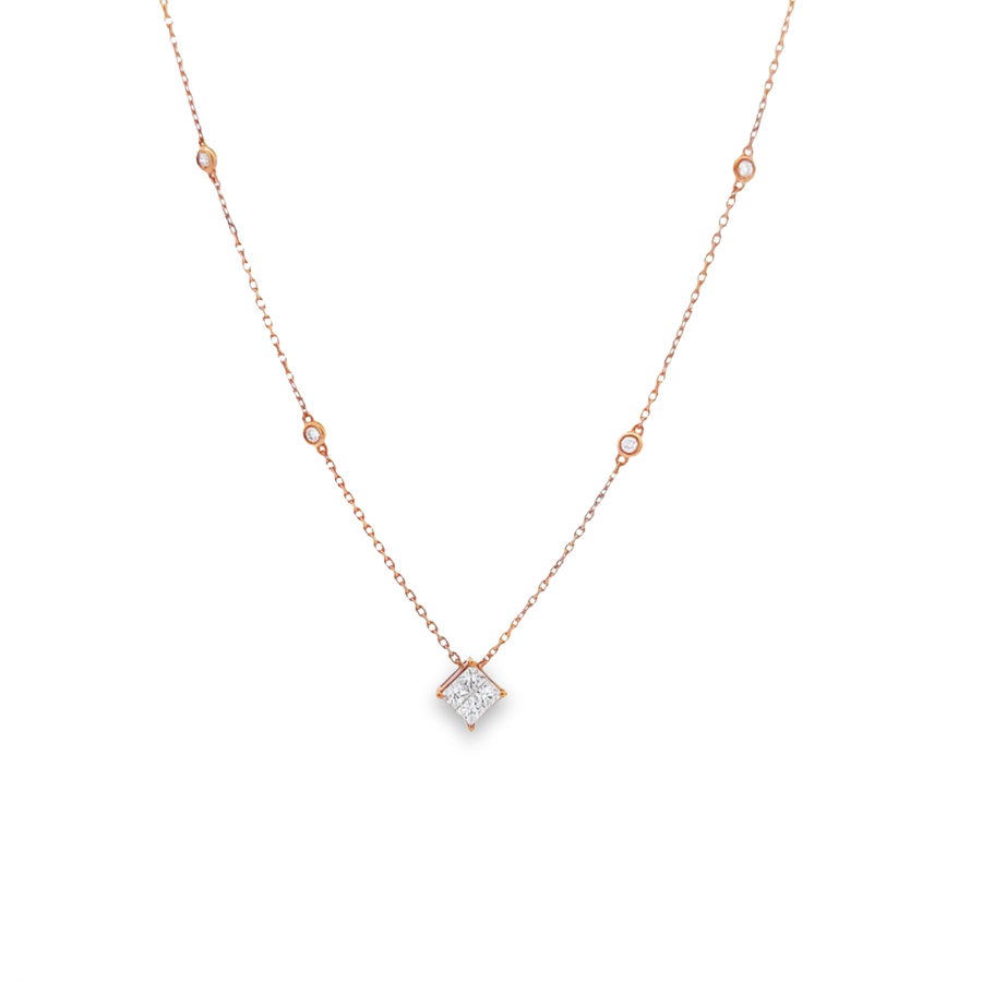 0.5 CARAT DIAMOND NECKLACE WITH CLARITY VS2/SI, COLOR G-H | ROSE GOLD