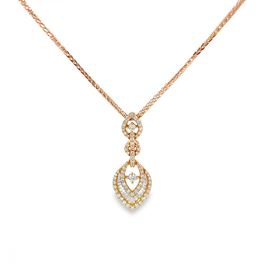 0.65 CARAT DIAMOND NECKLACE WITH CLARITY VS2, COLOR G-H | ROSE GOLD