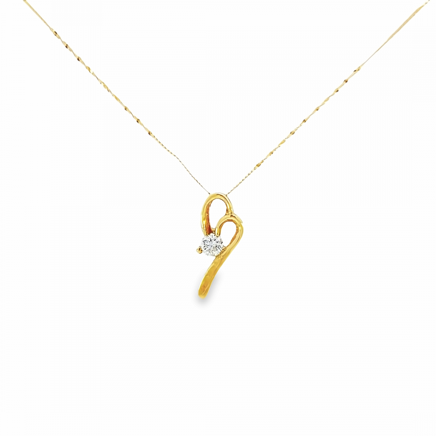 0.14 CARAT DIAMOND NECKLACE WITH CLARITY VS2, COLOR G-H | YELLOW GOLD