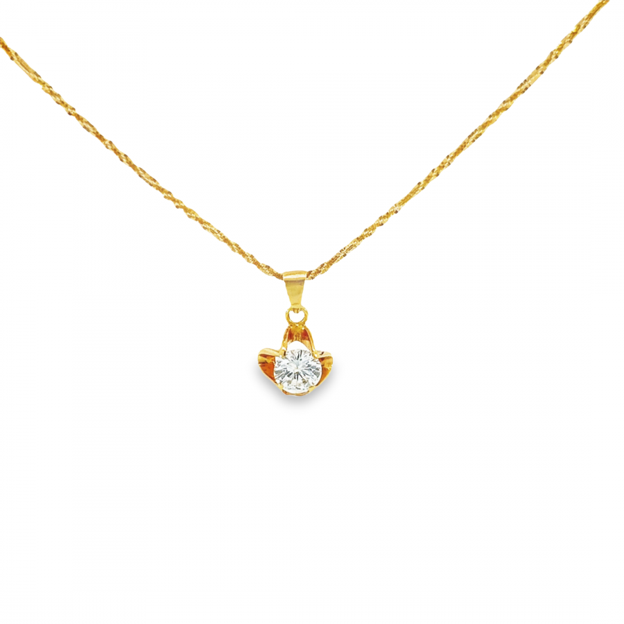 0.5 CARAT DIAMOND NECKLACE WITH CLARITY VS/SI, COLOR G-H | YELLOW GOLD