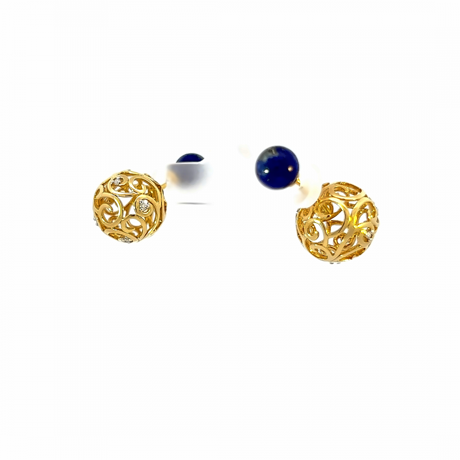 DIAMOND EARRING | CLARITY VS-SI, COLOR G-H | 0.08 CARAT WITH 5.28 CARAT MOTHER OF PEARL BALL