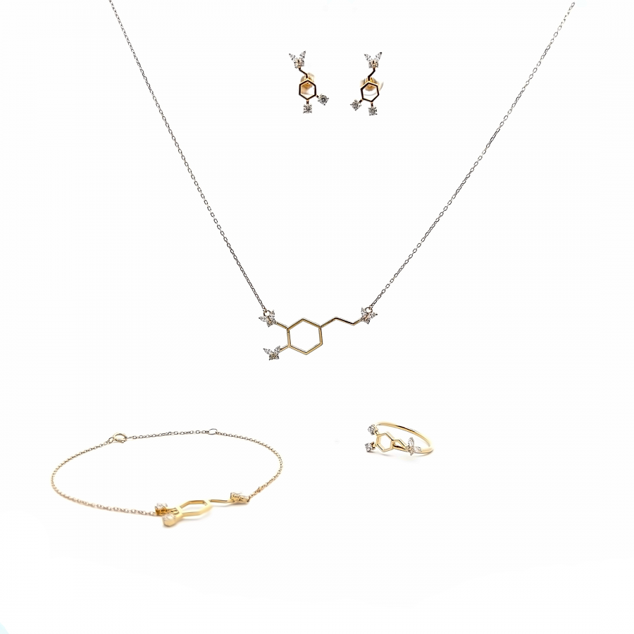 18K YELLOW GOLD HAPPY HORMONES FULL SET WITH BUTTERFLY