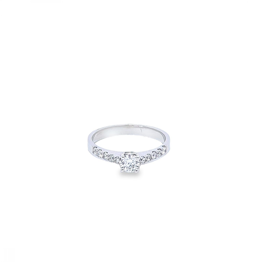 RING 0.53 CARAT G-H ROUND DIAMOND RING WITH VS CLARITY IN WHITE GOLD