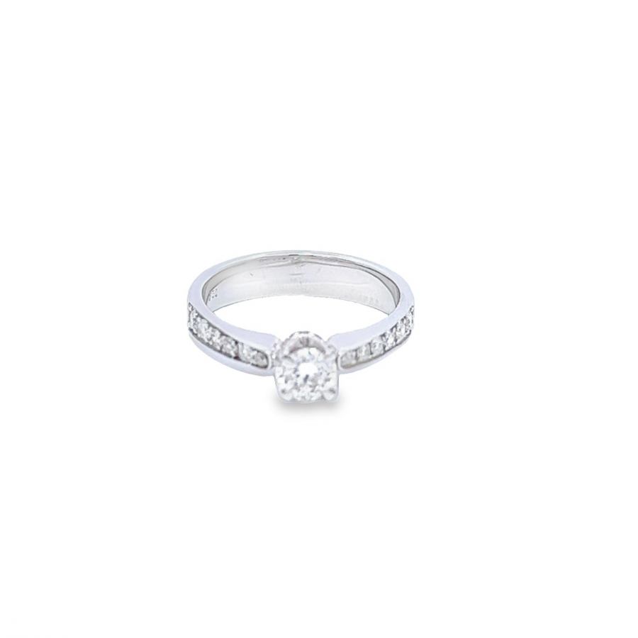 RING 0.89 CARAT G-H ROUND DIAMOND RING WITH VS CLARITY IN WHITE GOLD