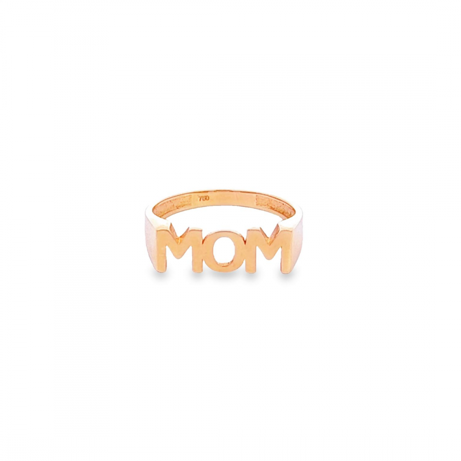 STYLISH 18K YELLOW GOLD RING FOR MOTHER'S DAY