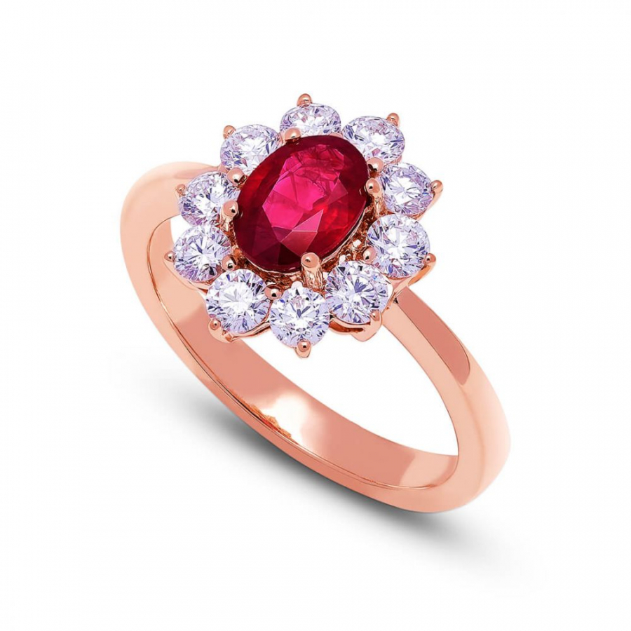  RING WITH DIAMOND & RUBY