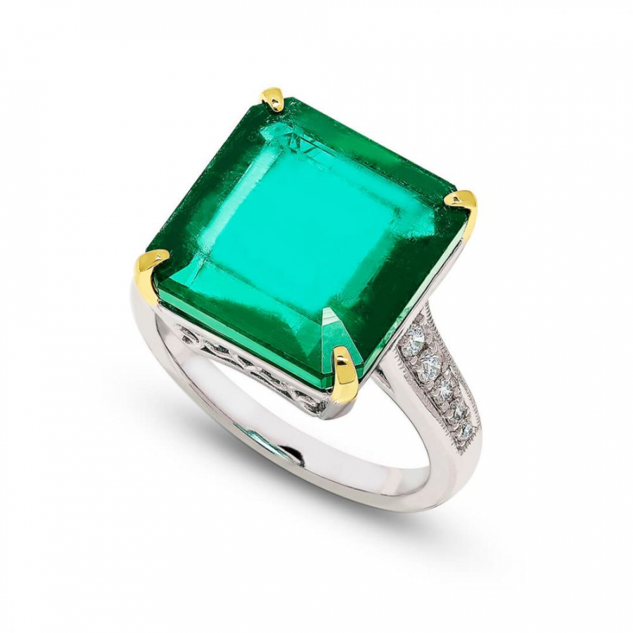 EMERALD DIAMOND ELEGANCE RING 