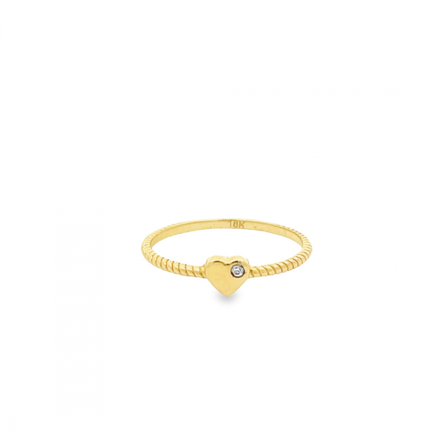 Simple 18k Gold Love Flat Ring