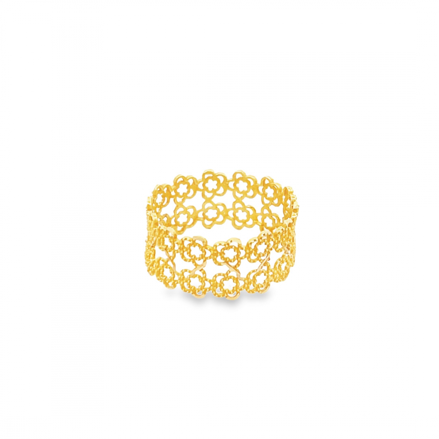 Eye-Catching 21k Gold Arabic Chain Wide Ring