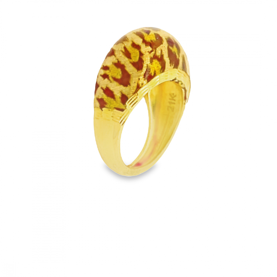 Stylish 21k Gold Classic Nugget Tiger Ring
