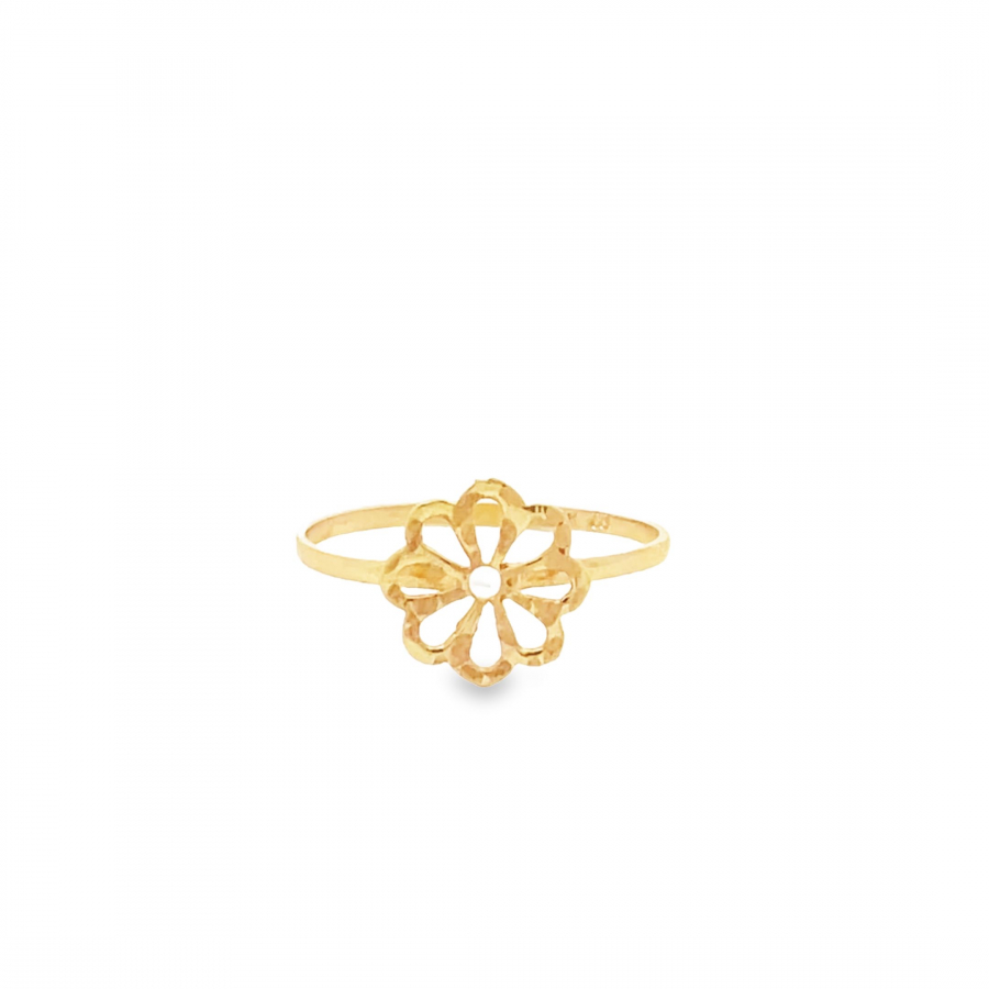 Stylish 18k Yellow Gold Flower Ring