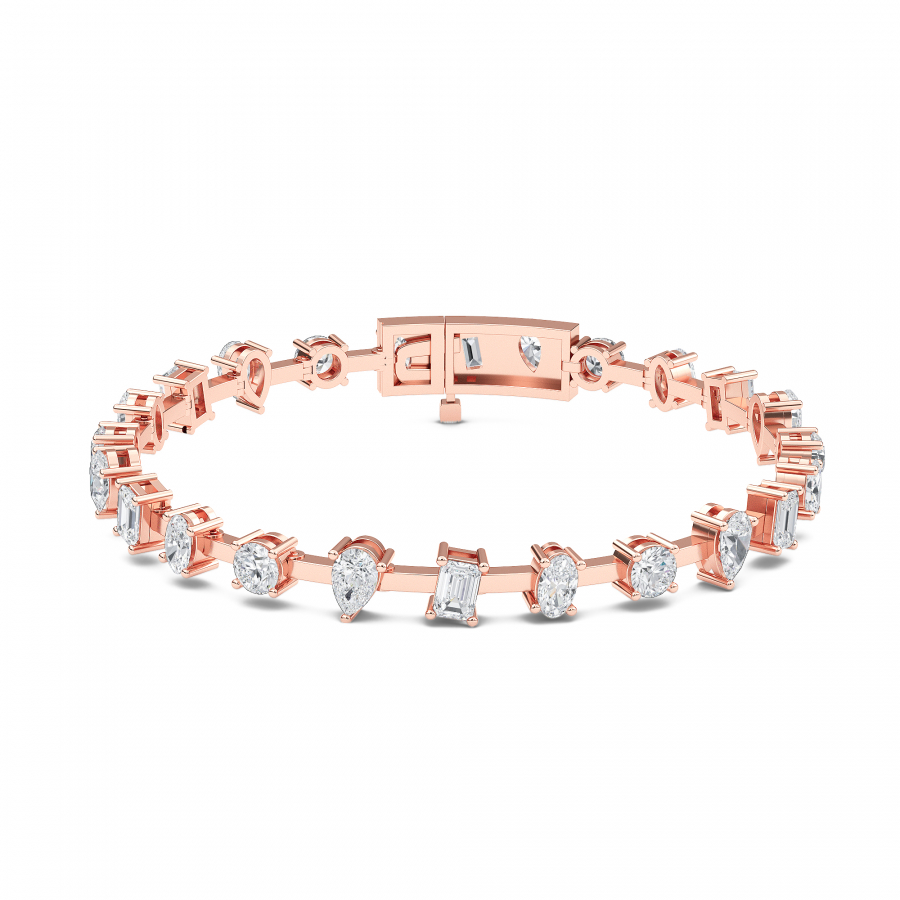 TENNIS BRACELET WITH NATURAL DIAMONDS IN 18K WHITE, ROSE, AND YELLOW GOLD