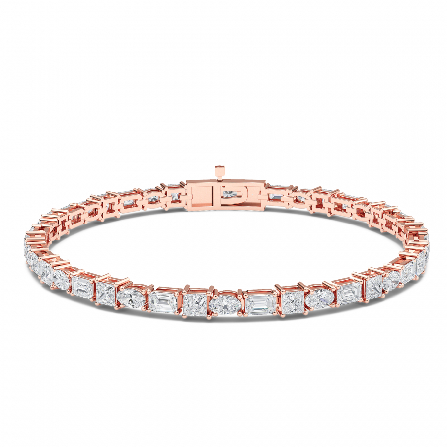 TENNIS BRACELET WITH NATURAL DIAMONDS IN 18K WHITE, ROSE, AND YELLOW GOLD