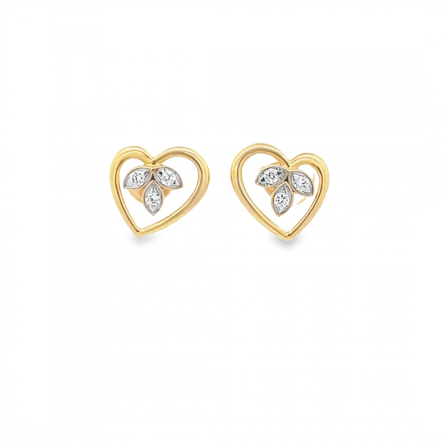 ECOFRIENDLY LOVE EARRING WITH 0.19 CARAT DIAMOND (COLOR EF, CLARITY VS)