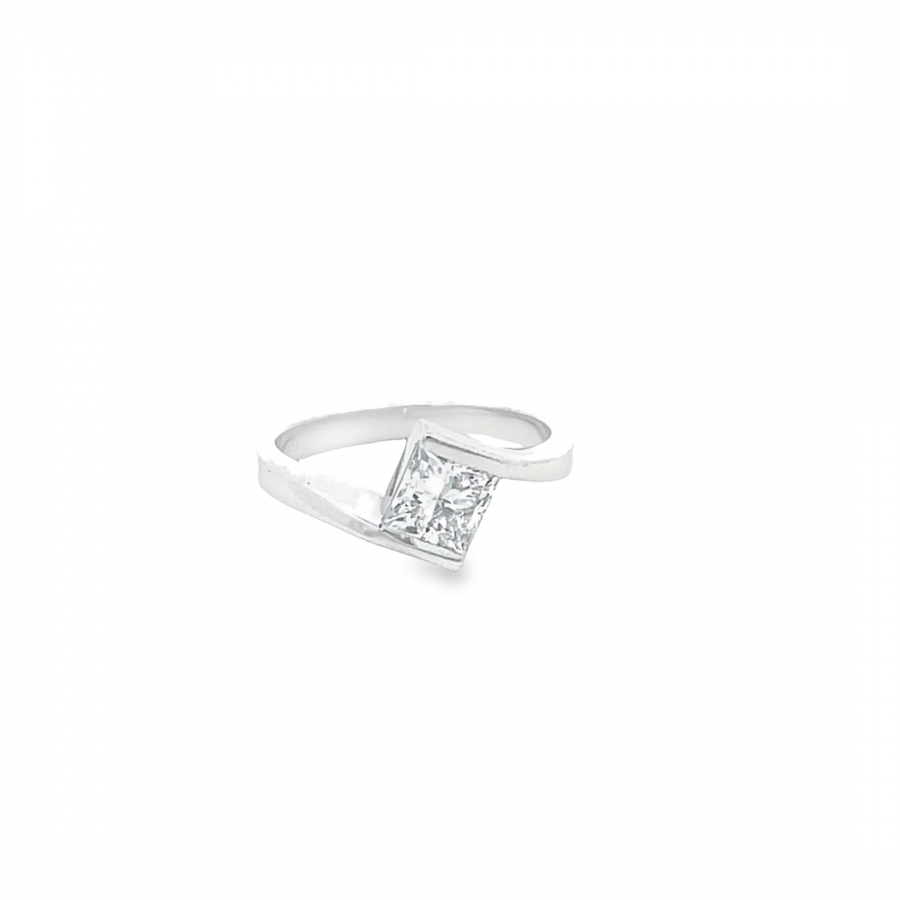  STUNNING SUSTAINABLE SILVER RING WITH DIAMOND - 1.08 CARAT COLOR EF CLARITY VS