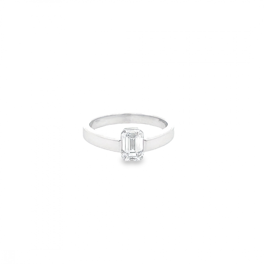  STUNNING SILVER RING WITH DIAMOND - 1.00 CARAT COLOR EF CLARITY VS