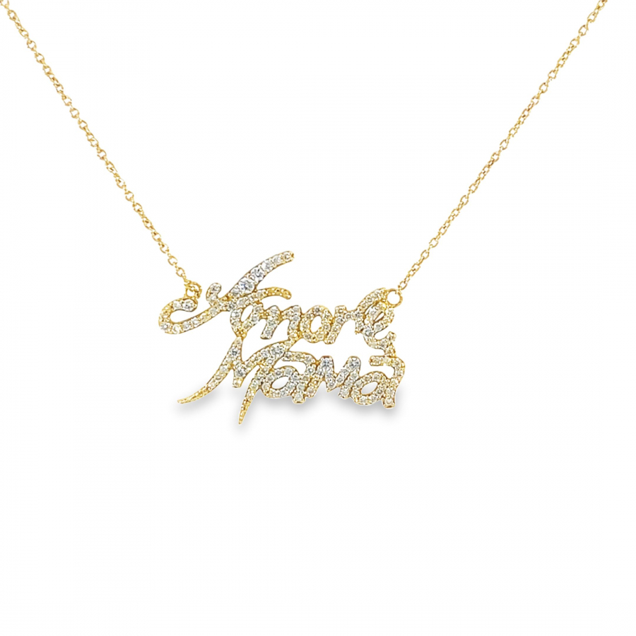 AMORE MAMA PERFECT SUSTAINABLE DIAMOND NECKLACE WITH YELLOW GOLD (0.58 CARAT, COLOR EF, CLARITY VS)