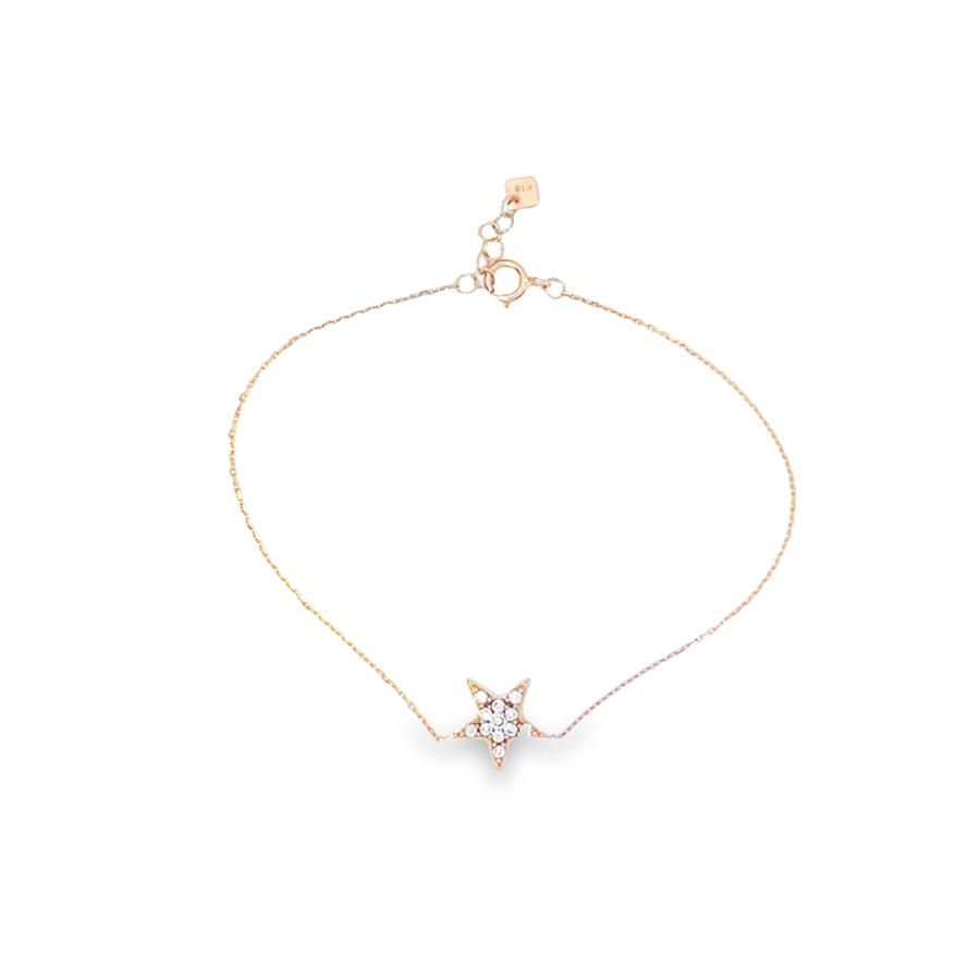 ROSE GOLD BRACELET WITH BIG STAR DESIGN | DIAMOND | 0.2 CARAT