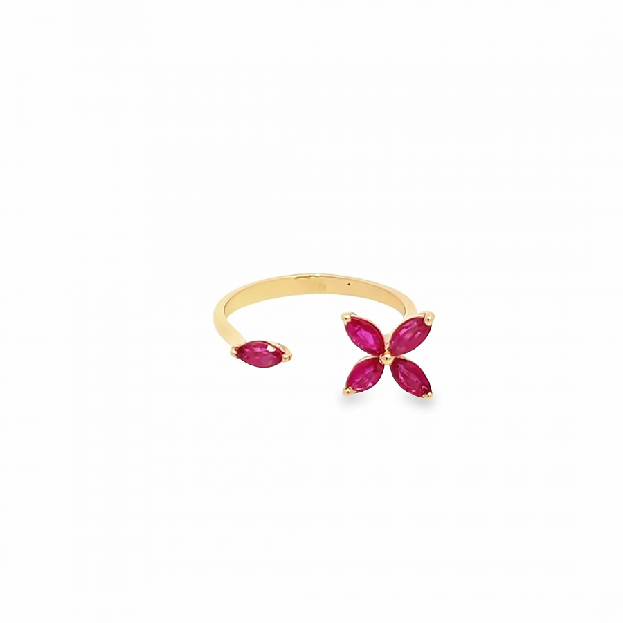 YELLOW GOLD RING WITH RUBY GEMSTONE | 0.74 CARAT