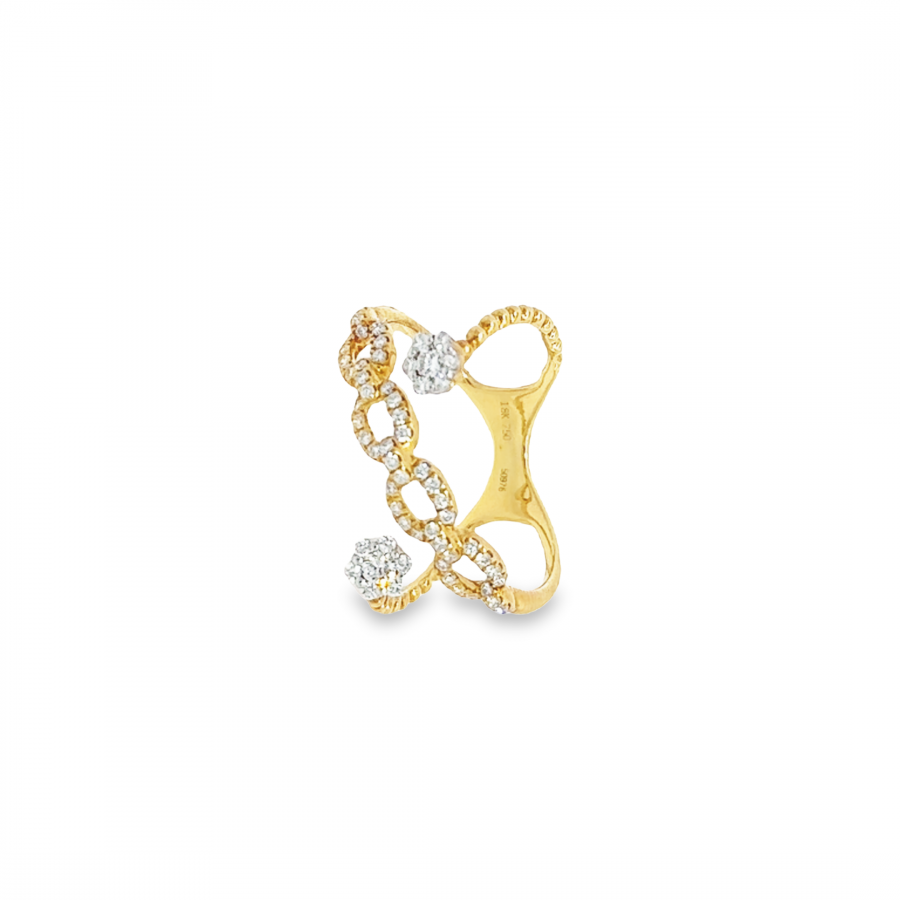 YELLOW GOLD RING WITH ROUND DIAMOND DESIGN | 0.42 CARAT | VS CLARITY, G\H COLOR