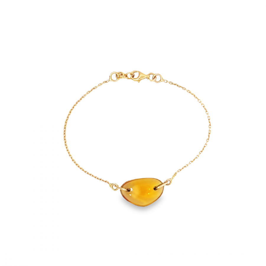 YELLOW GOLD BRACELET WITH 7.86 CARAT BROWN SAPPHIRE