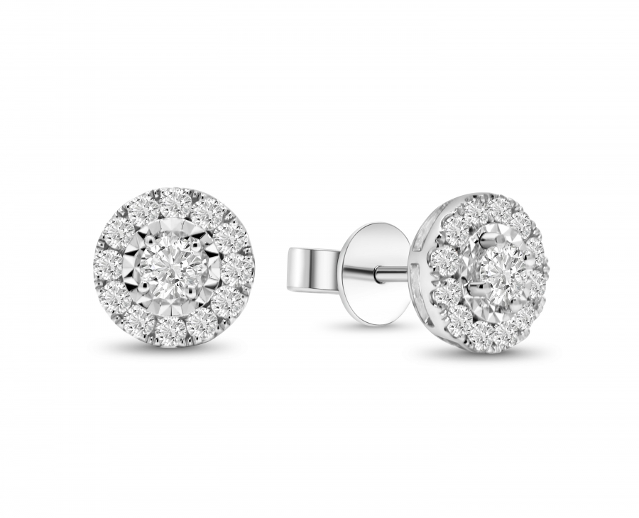 ILLUMINATE EARRING WITH NATURAL ROUND DIAMONDS IN 18K WHITE GOLD