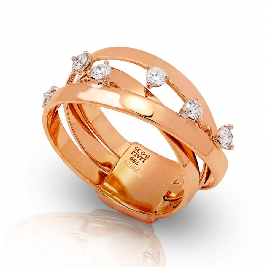 INFINITY RINGS WITH DIAMONDS IN 18K ROSE GOLD