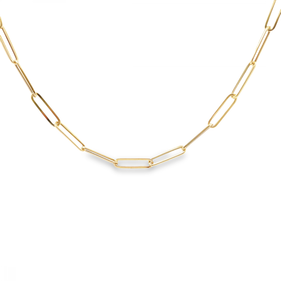 ELEGANT 18K YELLOW GOLD CHAIN NECKLACE