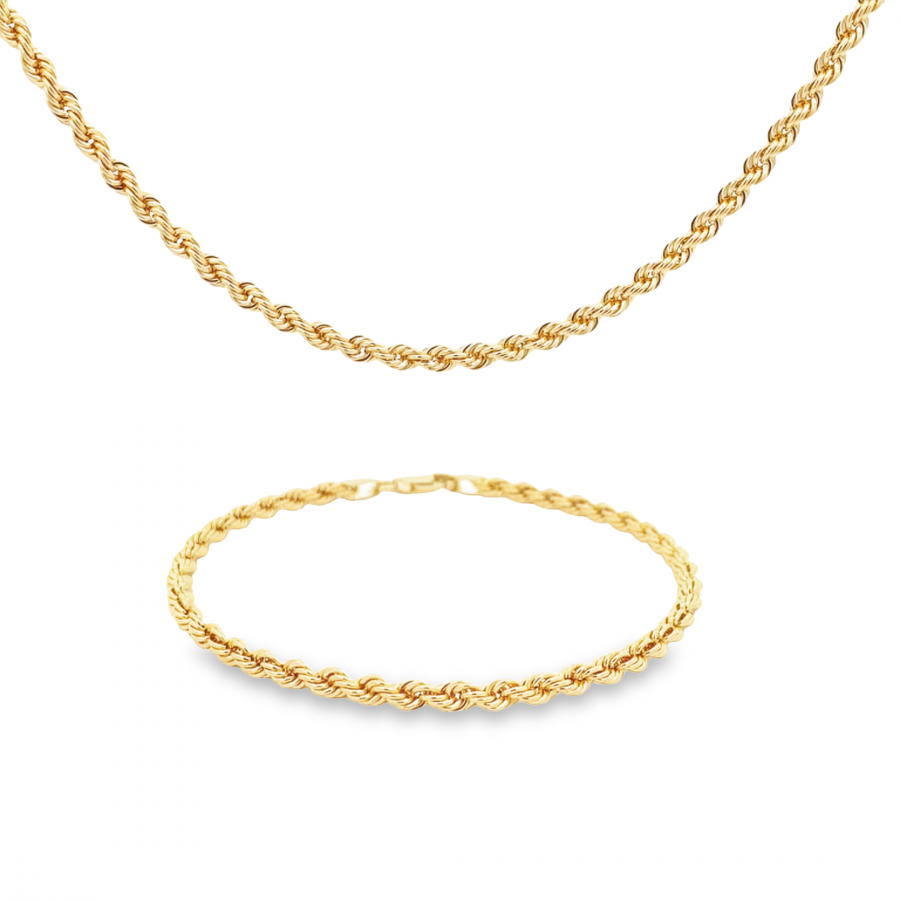 STUNNING 18K ITALIAN MODERN LA MER HALF SET NECKLACE AND BRACELET