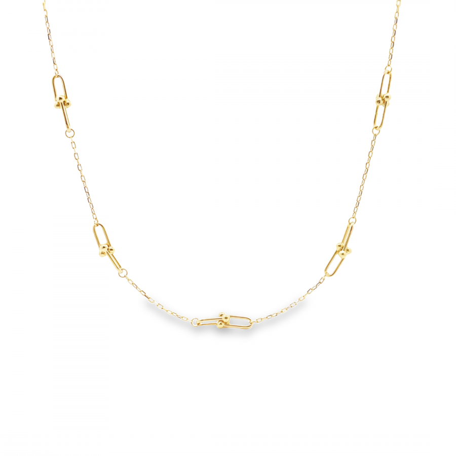 SOPHISTICATED 18K SIMPLE MODERN CHAIN NECKLACE