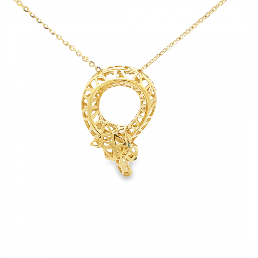 Tiger Short Necklace in 18K Yellow Gold
