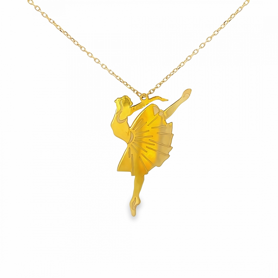 18K Yellow Gold Stunning Ballerina Short Necklace
