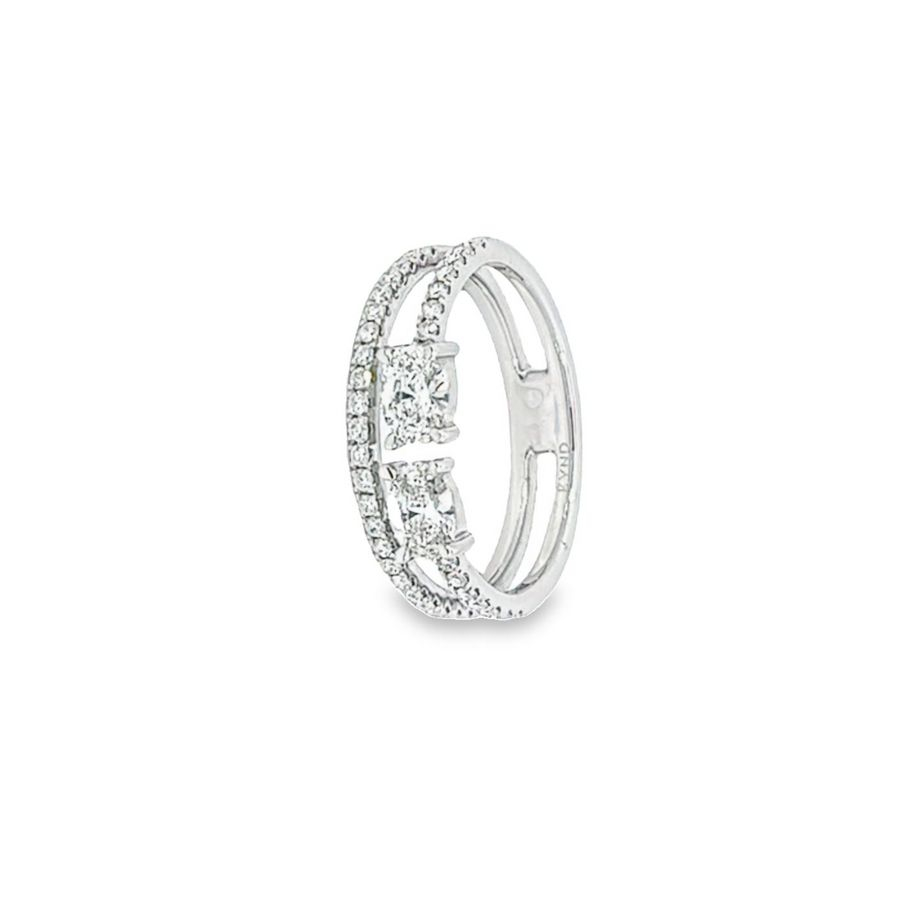 White Gold Sustainable Diamond Ring - Net Weight 2.79 with 39 Diamonds at 0.78 Total Carat Weight