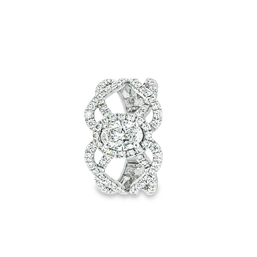 Radiant Splendor: 85 Sustainable Diamonds in a White Gold Ring, Net Weight 5.93