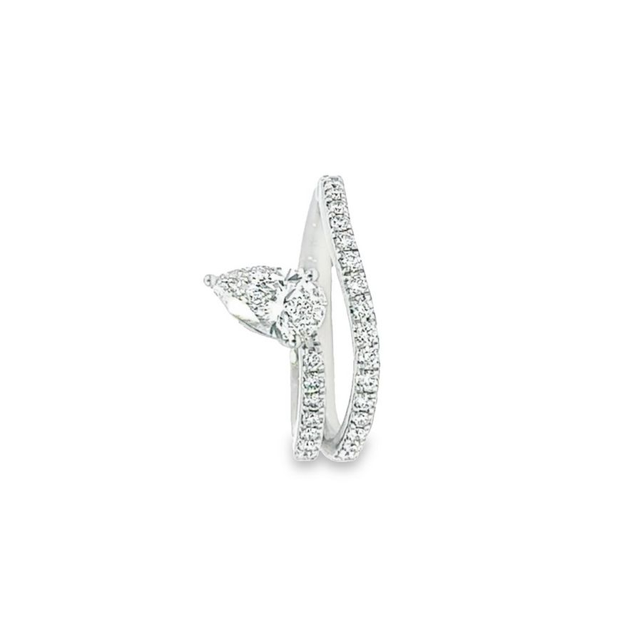 Luxurious White Gold Ring with 27 Conflict-Free Diamonds (1.03 ct Net Weight)