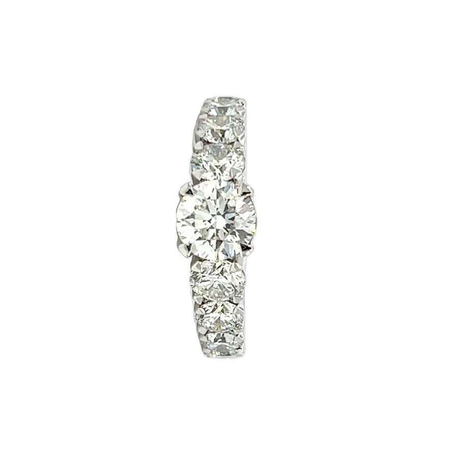 Chic White Gold Ring with 15 Ethically Sourced Diamonds, 3.53ctw