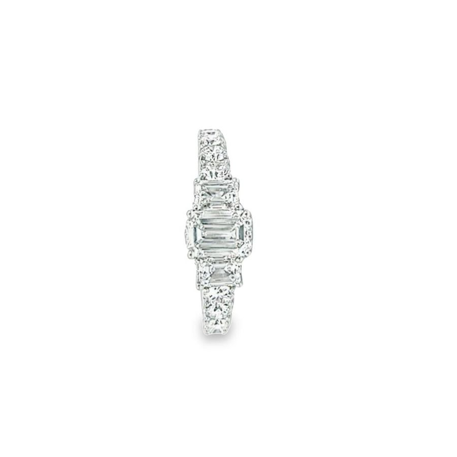 Sustainable White Gold Ring with 27 Diamonds (2.46 ct Total Weight)