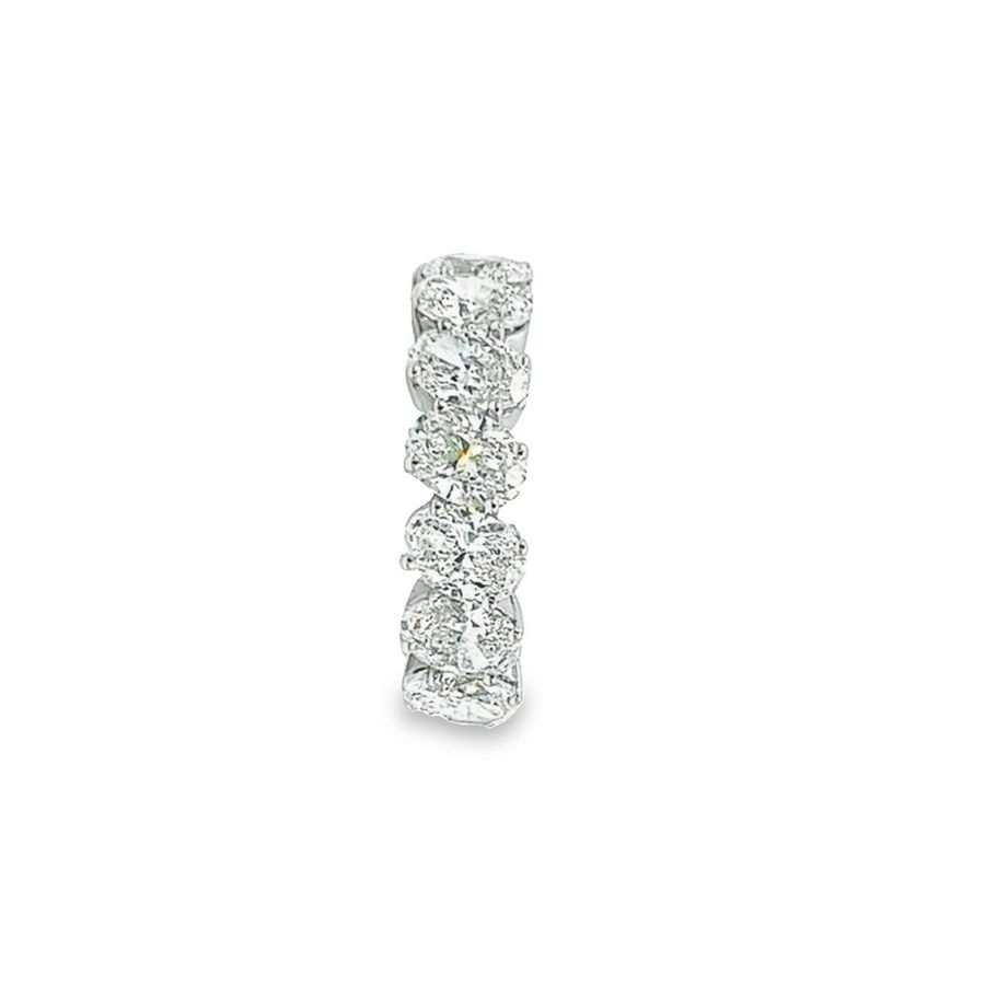 Sustainable White Gold Ring with 7 Diamonds (3.08 ct Total Weight)