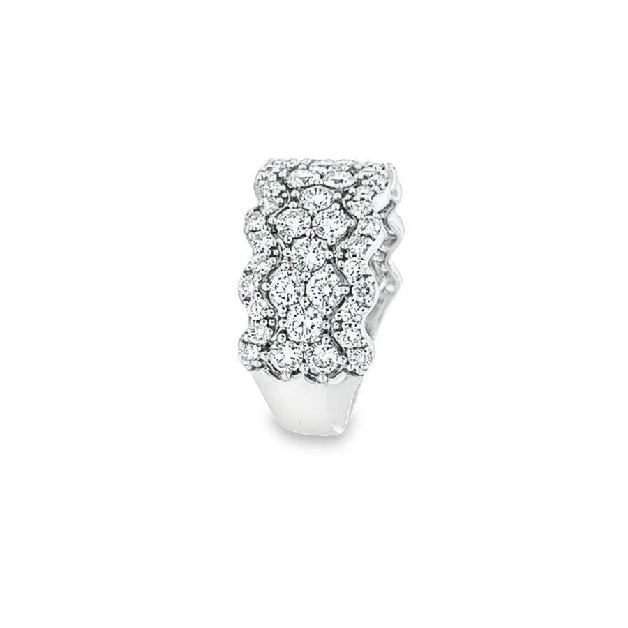 Sustainable White Gold Ring with 67 Ethically Sourced Diamonds, 2.17ctw