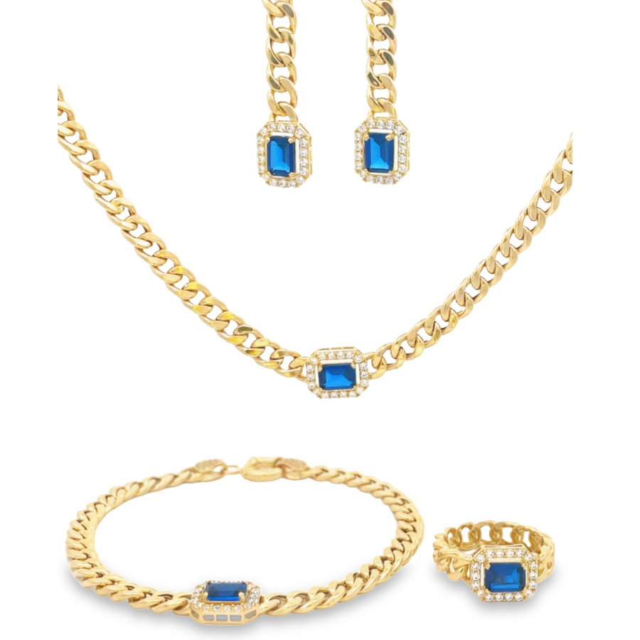 33.85g Italian Set with Blue Stone & Modern Style