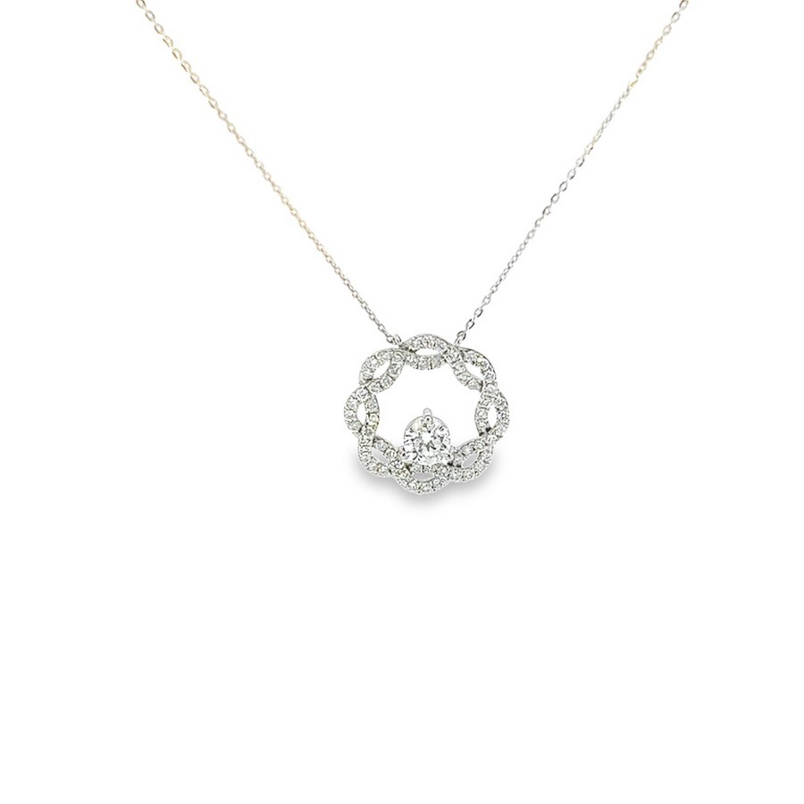 DAZZLING ECO-FRIENDLY ROUND DIAMOND NECKLACE - 57 DIAMONDS, 1.04 CARATS, AND 3.34 GRAMS OF UNMATCHED SPARKLE!
